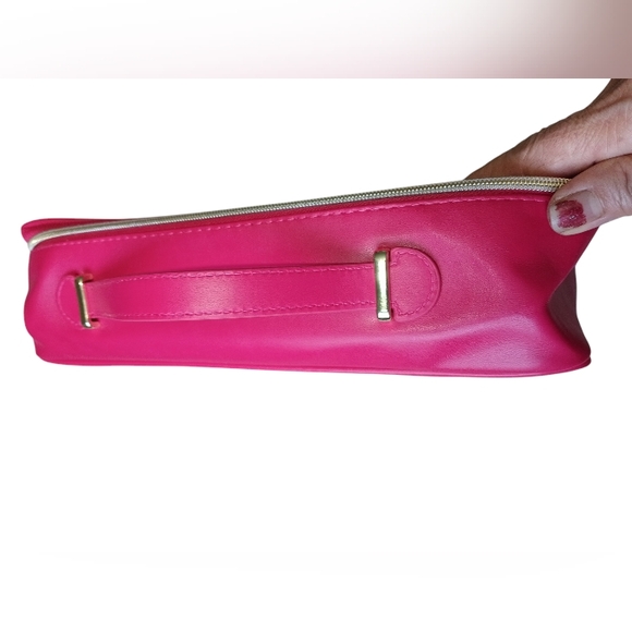 Lancôme Red / Pink Star Zippered Cosmetics Makeup Star Embossed Storage Case. - Picture 8 of 16